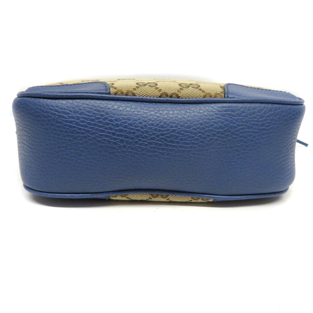 Gucci Shoulder Bag Canvas GG Leather Blue - Picture 5 of 9